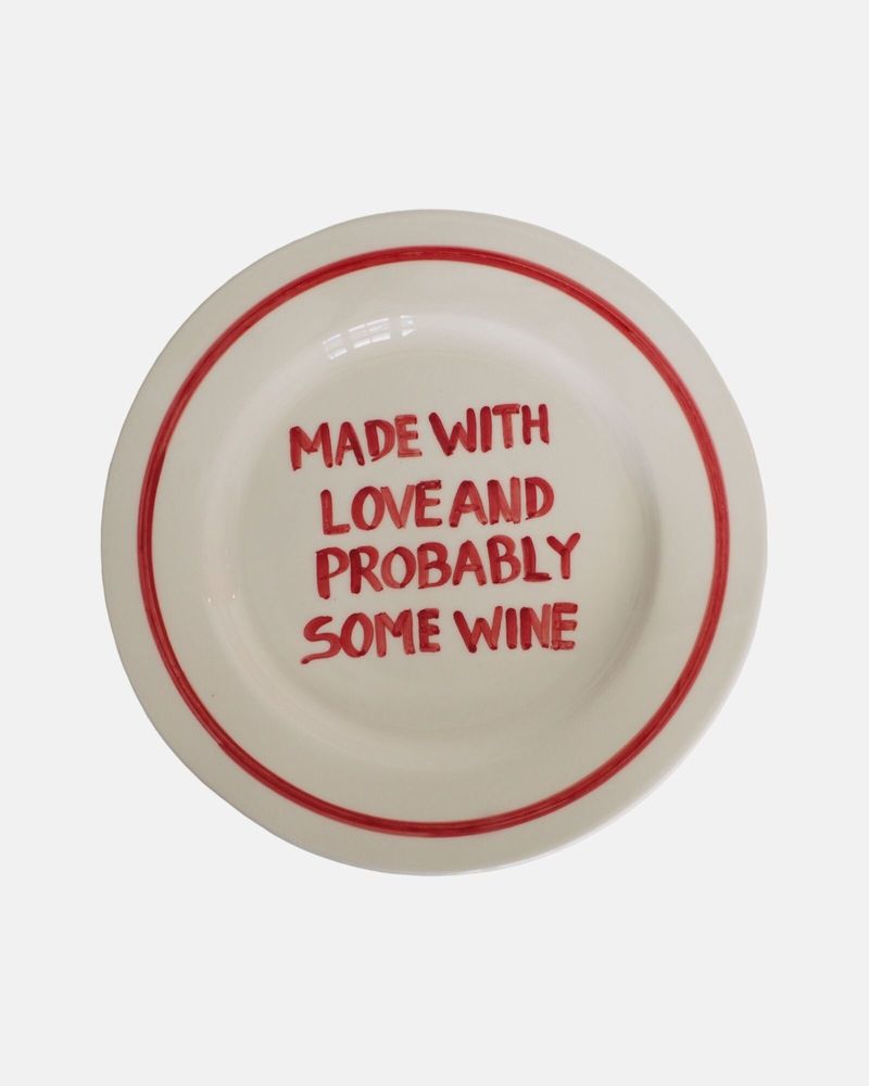 Assiettes au quotidien - 'Made with love and probably some wine' plate - STUDIO NOTICED