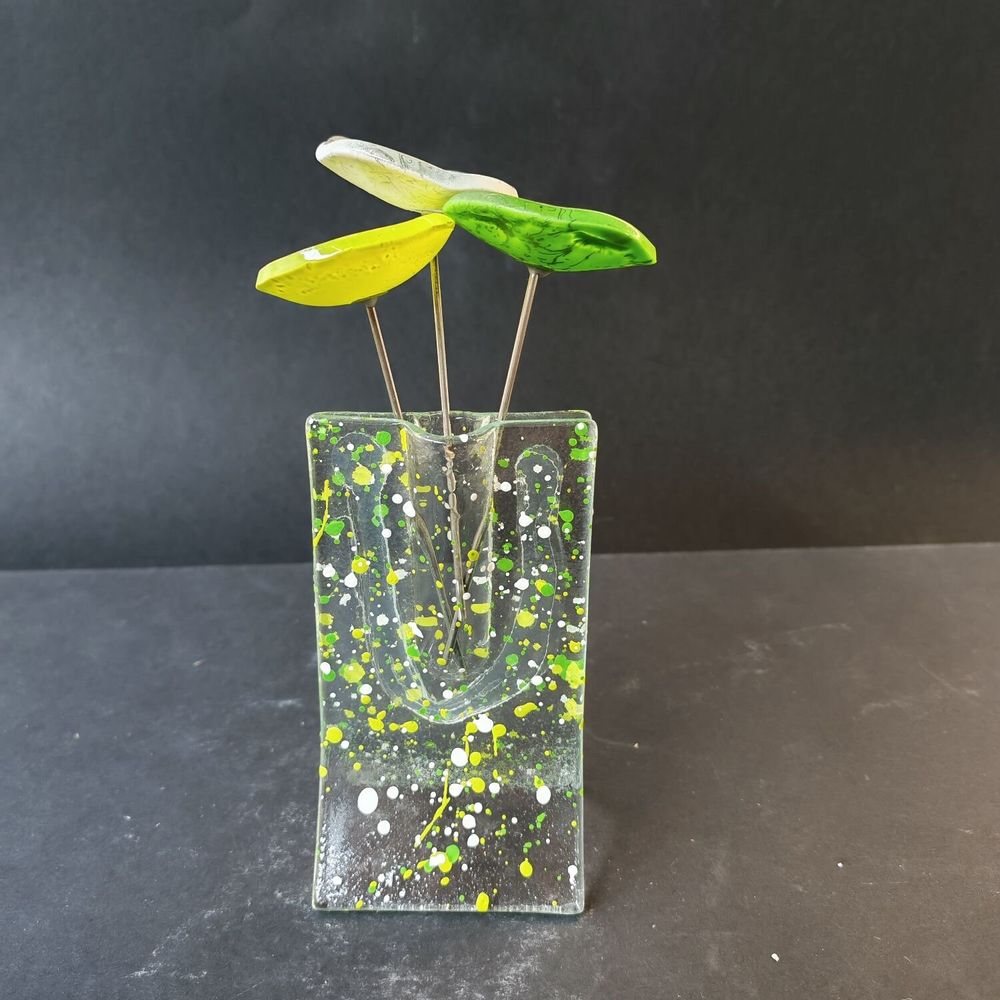 Vases - Petit ensemble de vases en combinaison de couleurs vert pomme-jaune av - CARNEOL GLASS