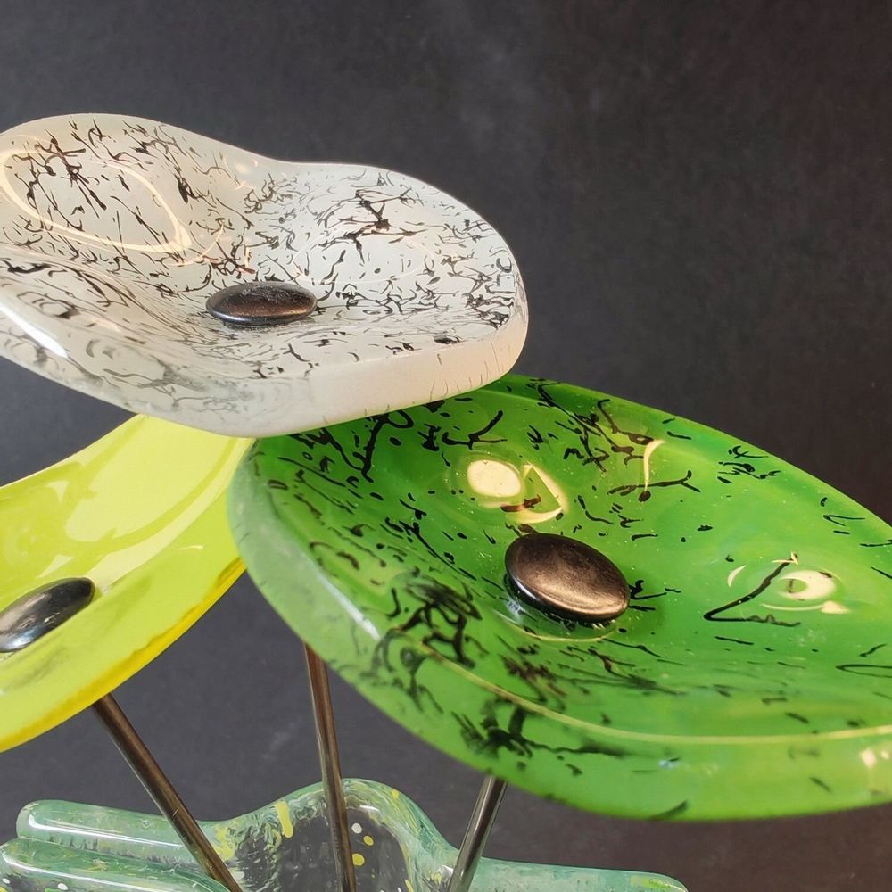 Vases - Petit ensemble de vases en combinaison de couleurs vert pomme-jaune av - CARNEOL GLASS