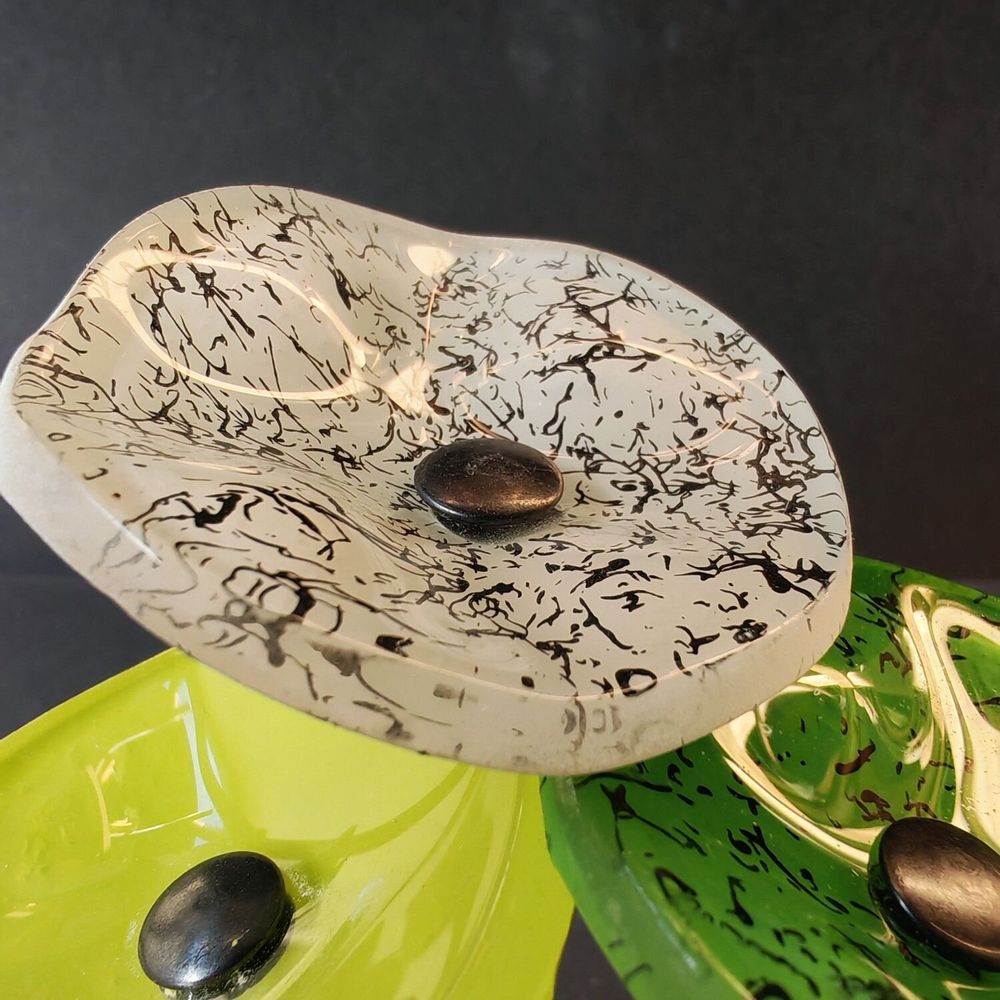 Vases - Petit ensemble de vases en combinaison de couleurs vert pomme-jaune av - CARNEOL GLASS