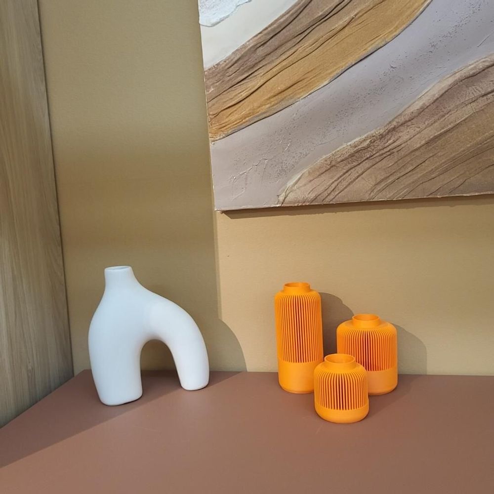 Vases - Triplette de vases emboîtables en 3D - Décoration intérieur desing - CRÉA-TH