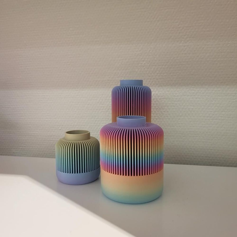 Vases - Triplette de vases emboîtables en 3D - Décoration intérieur desing - CRÉA-TH