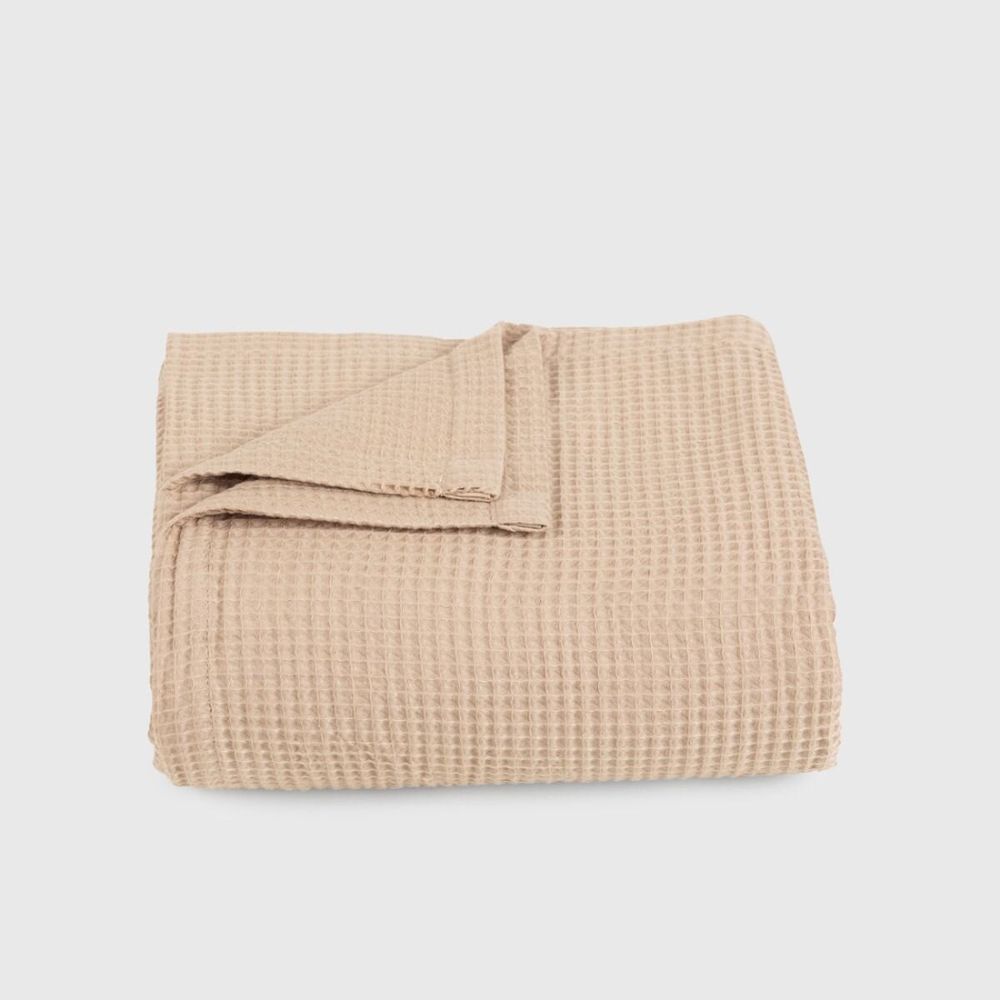 Plaids - Couvre-lit SIESTA, 220x230cm, Beige - DILIOS