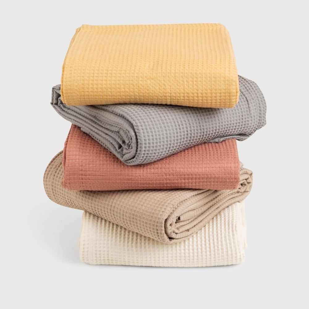 Plaids - Couvre-lit SIESTA, 220x230cm, Beige - DILIOS