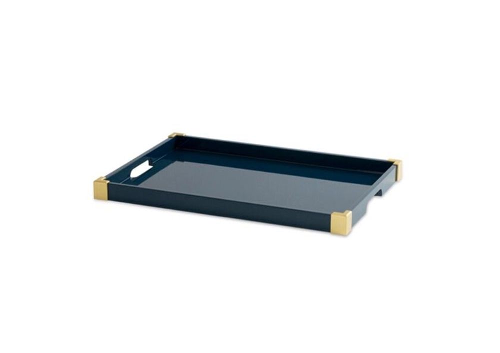 Trays - ANDELA - Lacquer tray with brass corners - MAI HOME DECOR