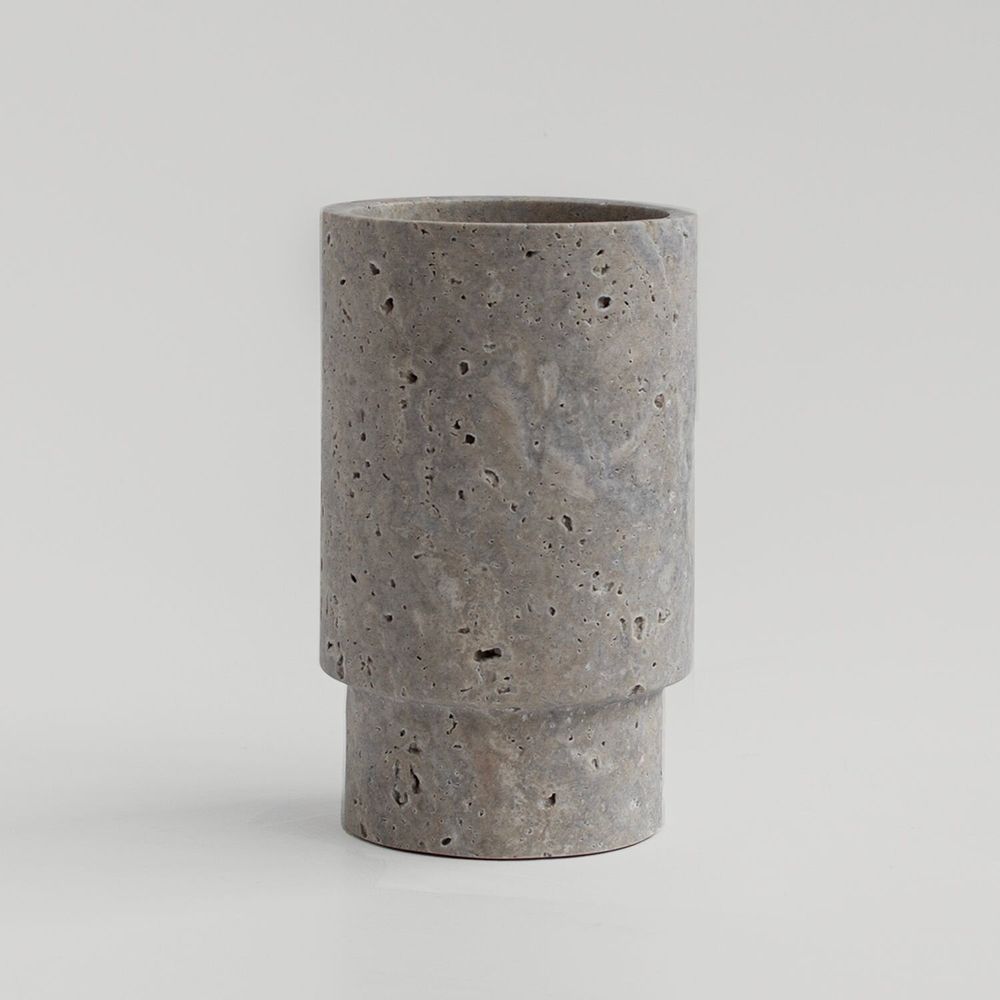 Plats et saladiers - SILVER TRAVERTINE VASE AND WINE COOLER - KIWANO CONCEPT