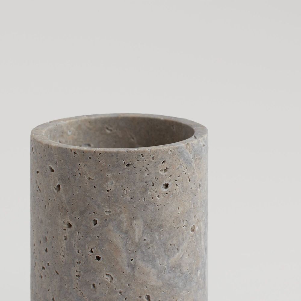 Plats et saladiers - SILVER TRAVERTINE VASE AND WINE COOLER - KIWANO CONCEPT