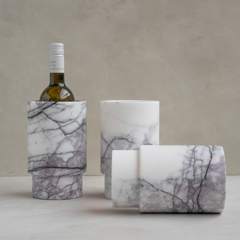Platter and bowls - WHITE LILAC MARBLE VASE - WINE COOLER - KIWANO CONCEPT