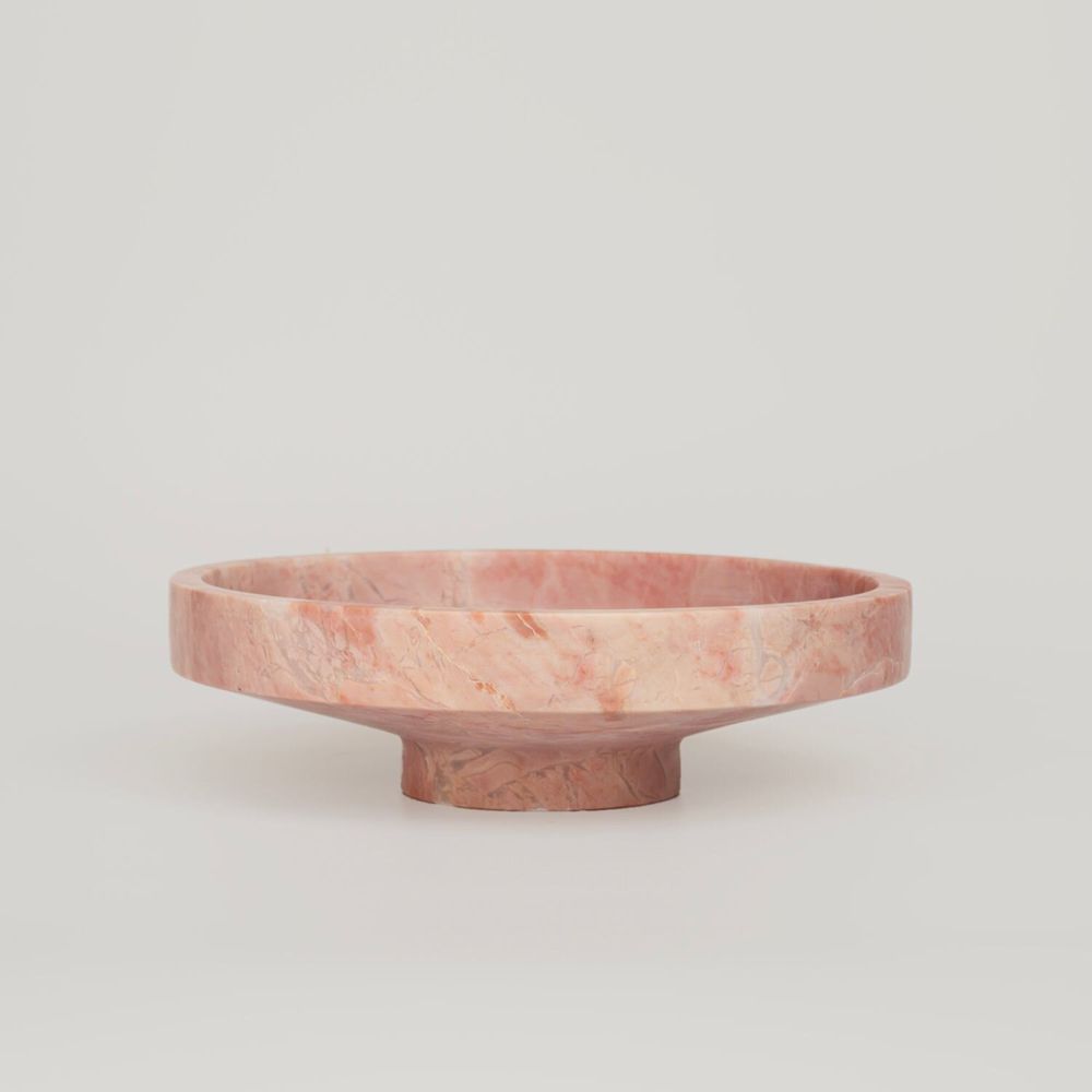 Platter and bowls - PINK MARBLE NARROW BOWL - KIWANO CONCEPT
