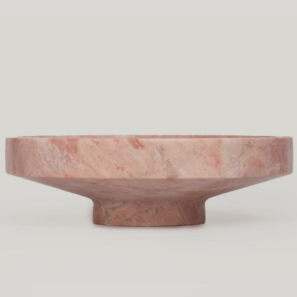 Platter and bowls - PINK MARBLE NARROW BOWL - KIWANO CONCEPT