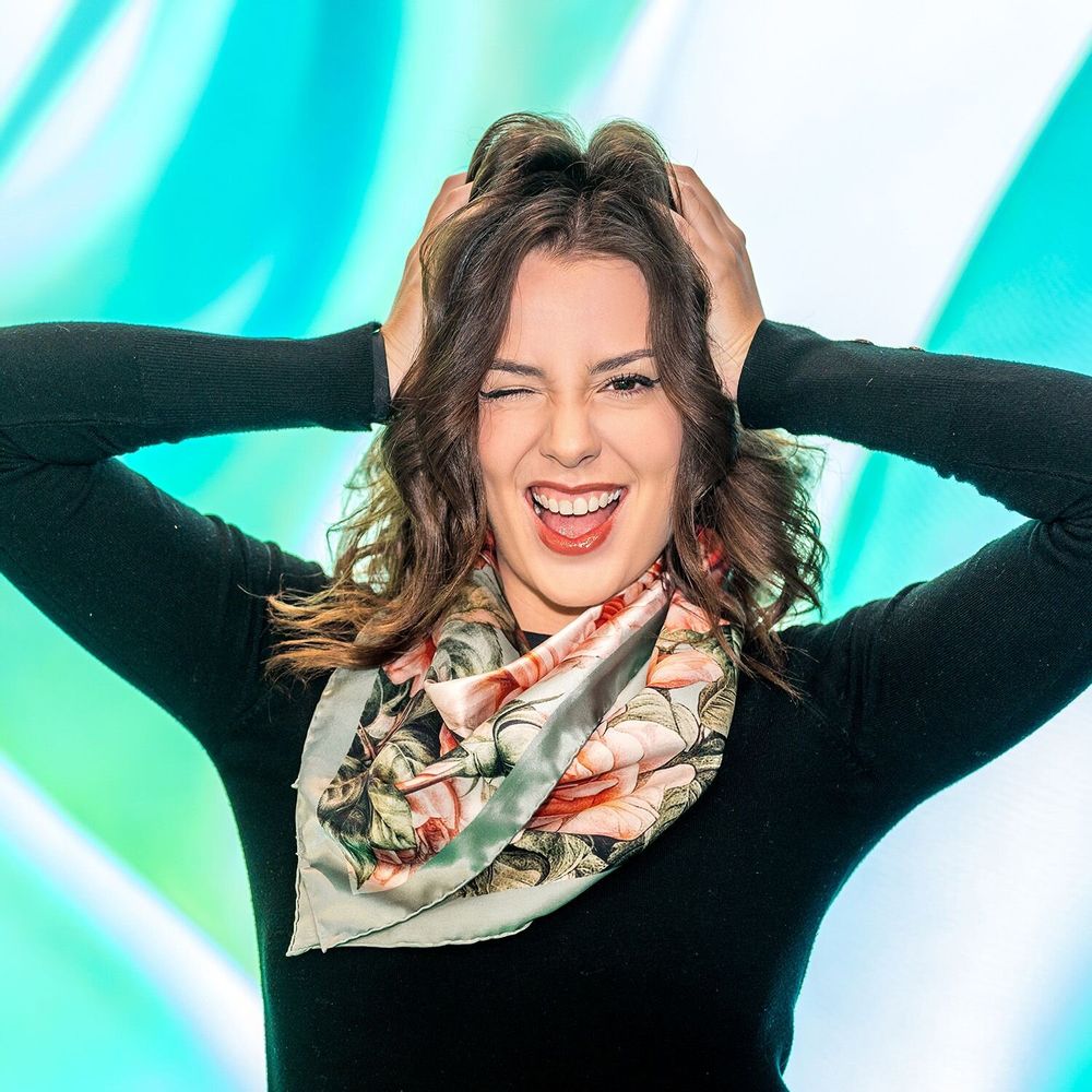 Foulards et écharpes - Foulard en soie Tangerine Euphoria 70x70 cm - RALUFINEART