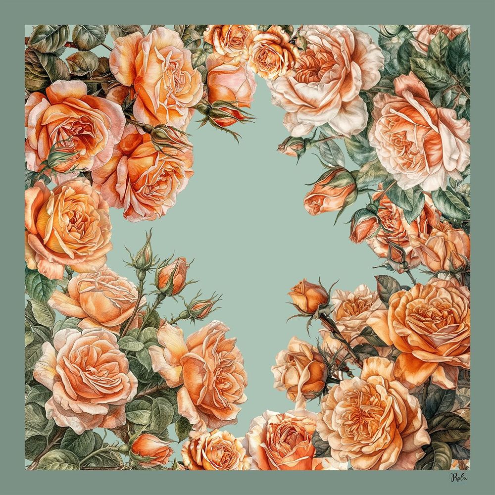 Foulards et écharpes - Foulard en soie Tangerine Euphoria 70x70 cm - RALUFINEART