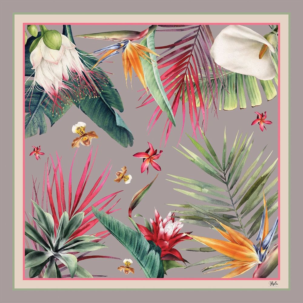 Scarves - Blossoming Beauty Scarf 90X90 CM - RALUFINEART