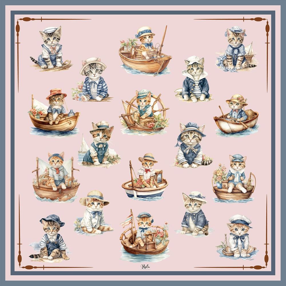 Foulards et écharpes - Foulard pour chat marin 45x45 cm - RALUFINEART