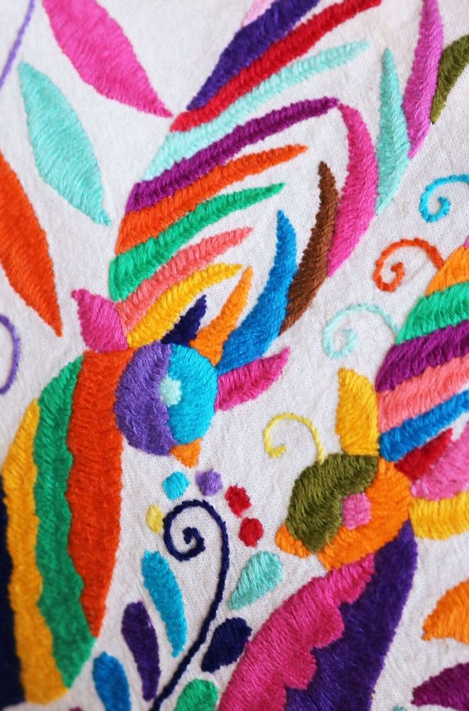 Fabric cushions - Mexican embroidered cushions - Tenangos - P.I. PROJECT