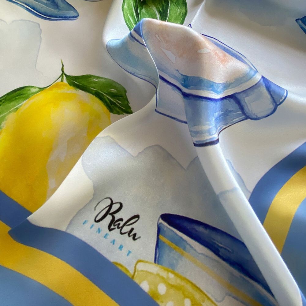 Foulards et écharpes - Écharpe Tea Time 70x70 cm - RALUFINEART