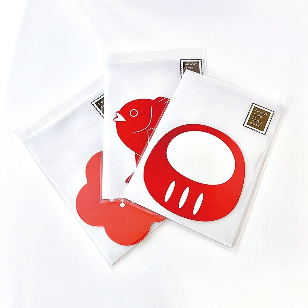 Carterie - 16 Die-cut cards New Year series（※Avec enveloppe） - ICHIKUDO
