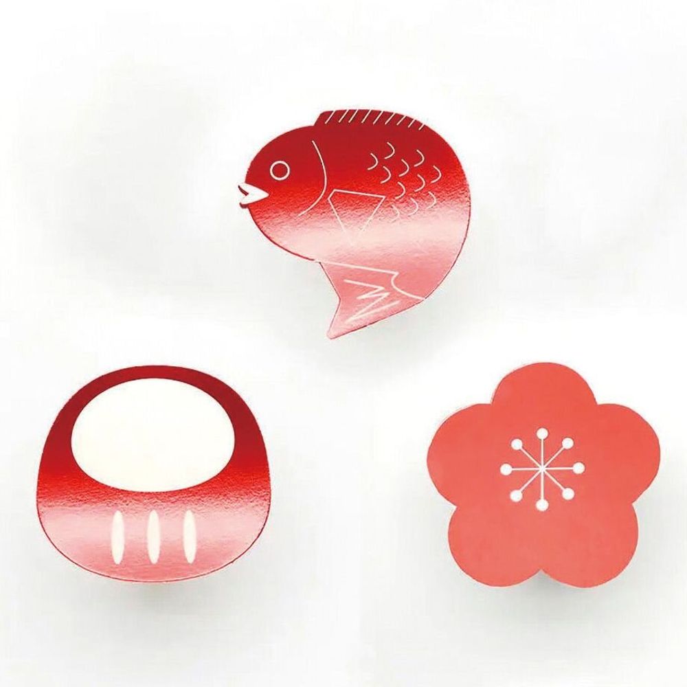 Carterie - 16 Die-cut cards New Year series（※Avec enveloppe） - ICHIKUDO