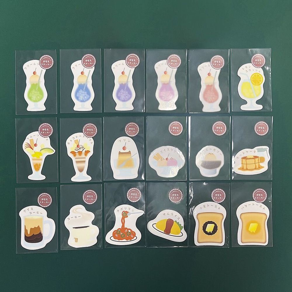 Papeterie - Static electricity stickers Retro coffee shop series - ICHIKUDO