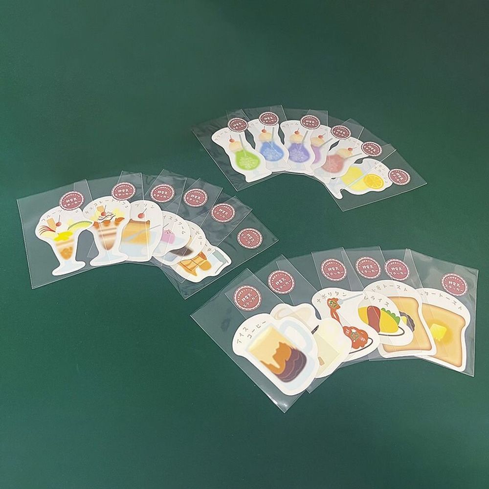 Papeterie - Static electricity stickers Retro coffee shop series - ICHIKUDO