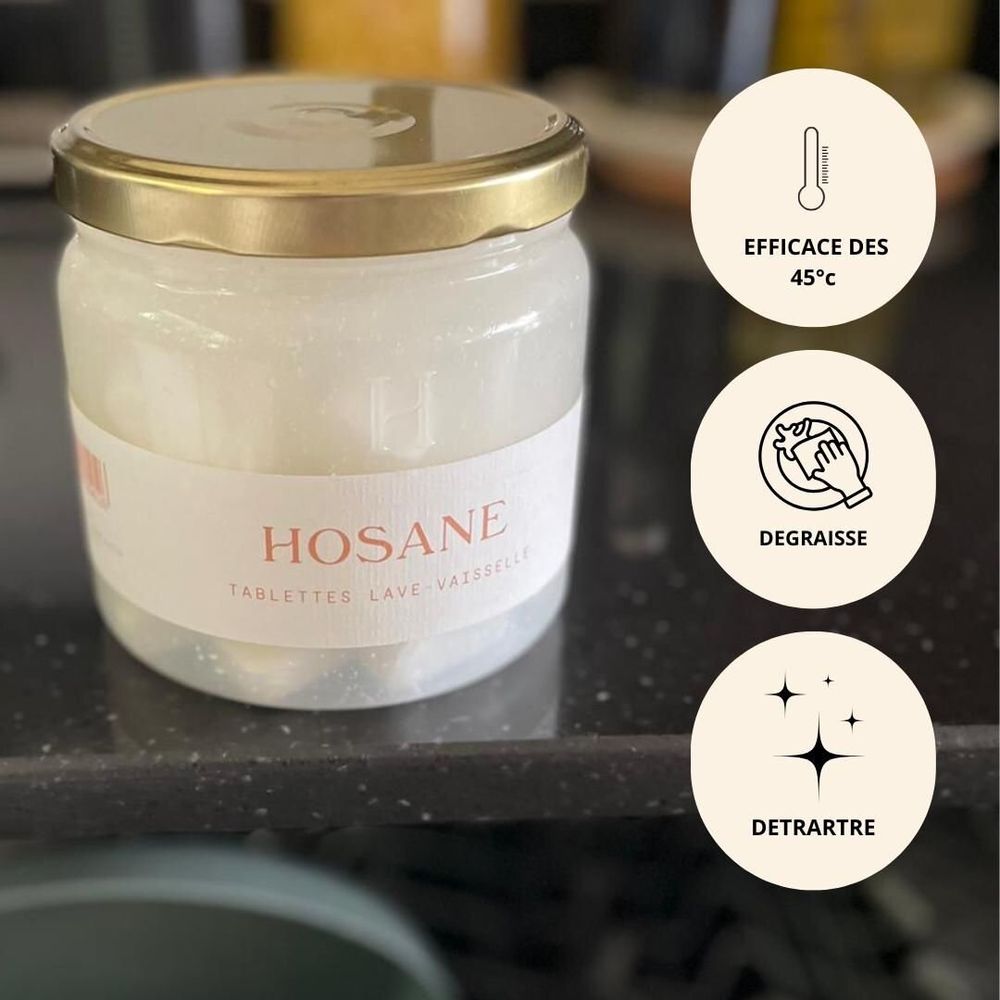 Savons - Pot de tablettes lave-vaisselle – Rechargeable & naturelles - HOSANE