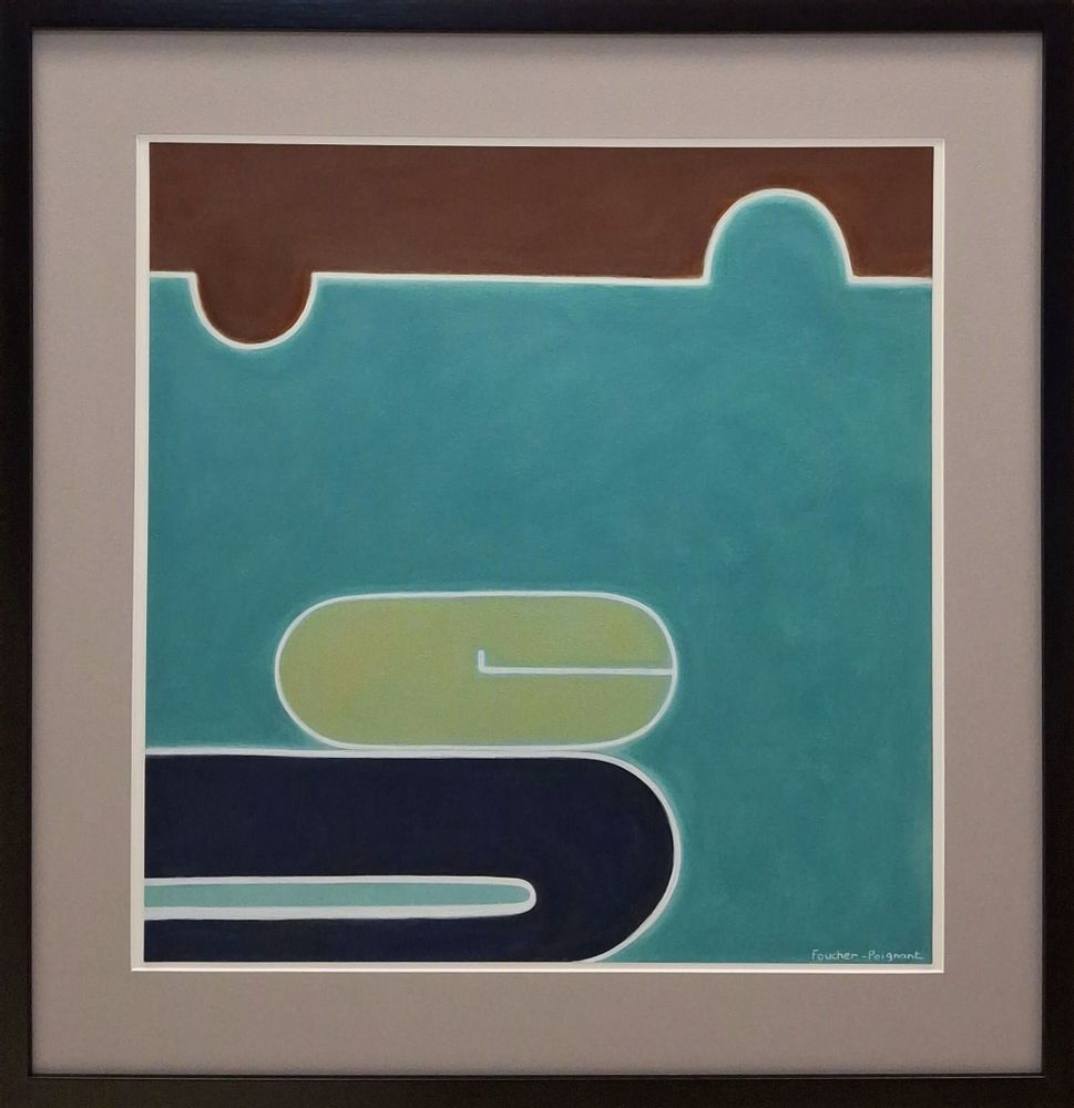 Tableaux - acrylique sur papier encadrée 65cm x 65 cm - FOUCHER-POIGNANT