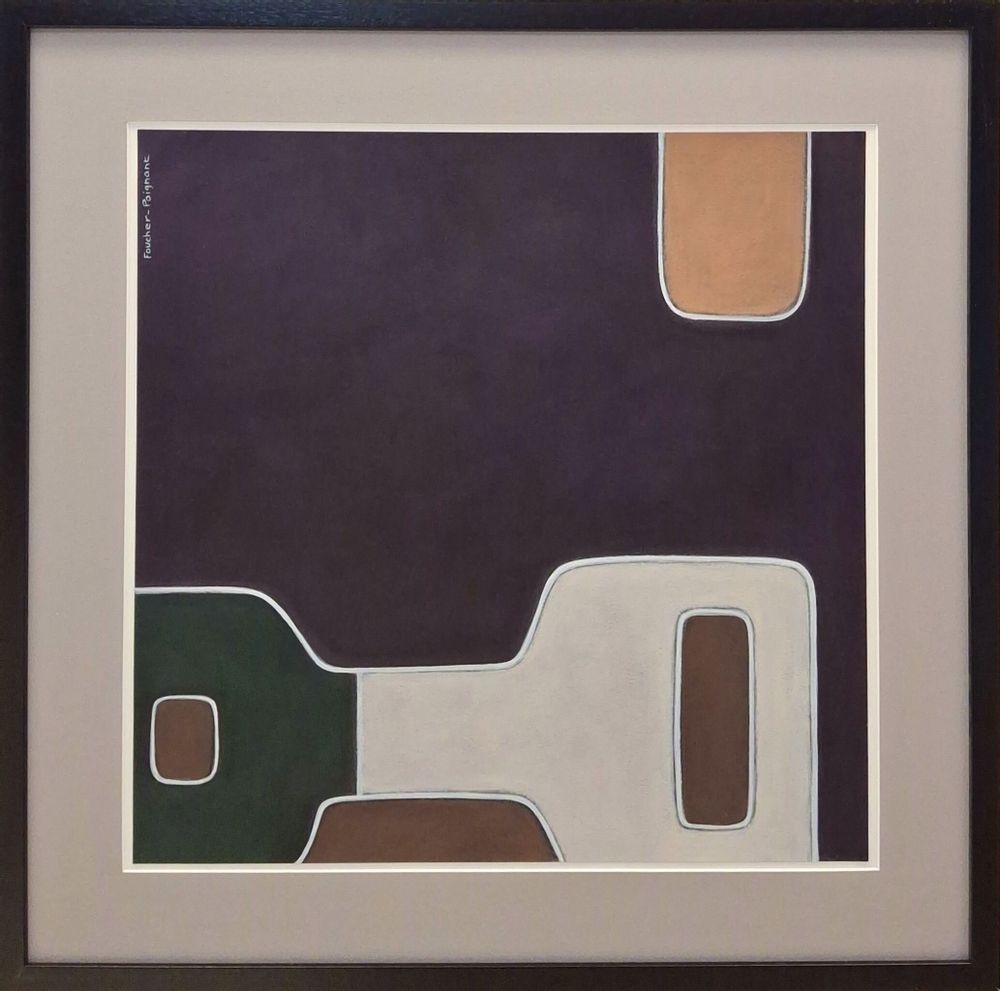 Tableaux - acrylique sur papier encadrée 65cm x 65 cm - FOUCHER-POIGNANT