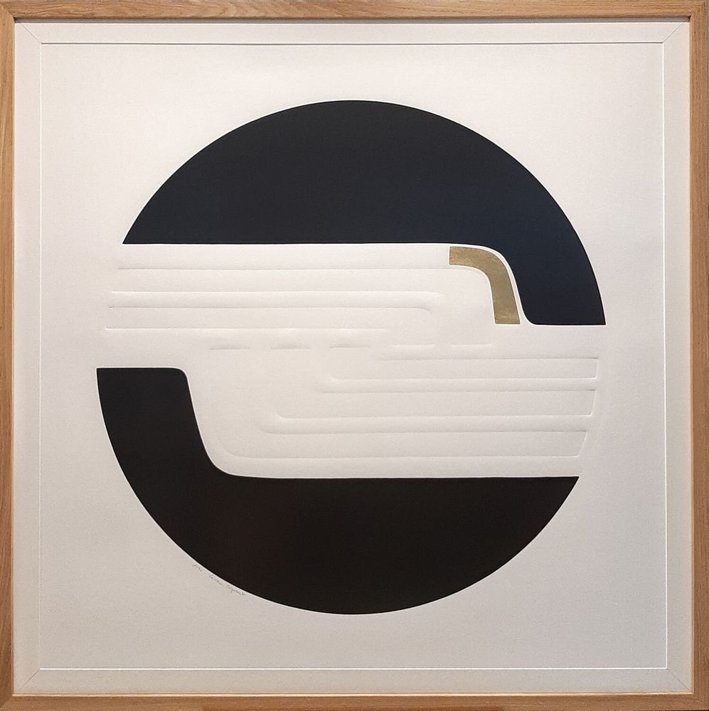 Tableaux - gravure, gaufrage, feuille d'or 120 cm x 120 cm - FOUCHER-POIGNANT