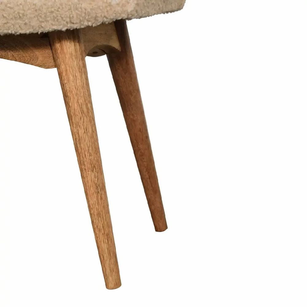 Bancs - Artisan Furniture Banc Courbé Bouclé Crème, Rembourré, Crème - ARTISAN FURNITURE