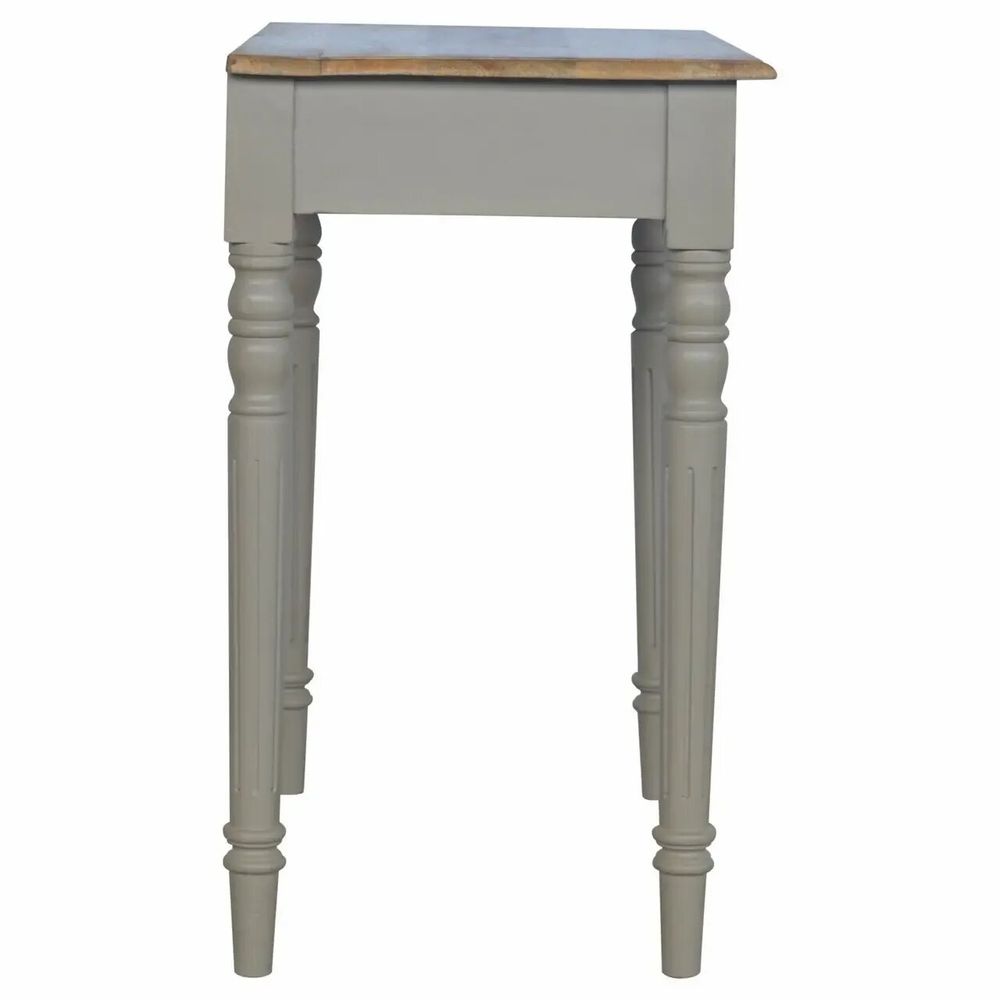 Desks - Artisan Furniture Solid Wood Hand Painted Writing Desk, 1 Drawer, Grey - ARTISAN FURNITURE