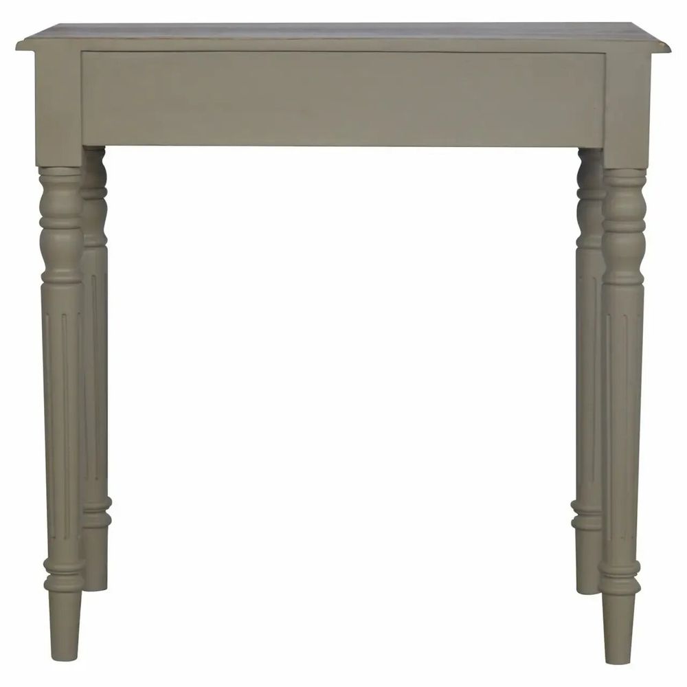 Desks - Artisan Furniture Solid Wood Hand Painted Writing Desk, 1 Drawer, Grey - ARTISAN FURNITURE