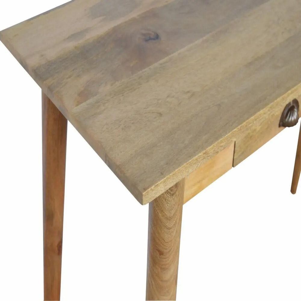 Desks - Artisan Furniture Solid Wood 2 Drawer Nordic Writing Desk, Beige - ARTISAN FURNITURE