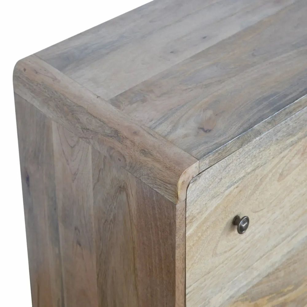 Chests of drawers - Artisan Furniture Solid Wood Curved Chest, 3 Drawers, Oak-ish, Brown - ARTISAN FURNITURE