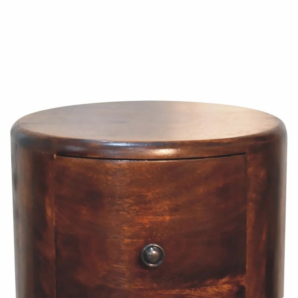 Chests of drawers - Artisan Furniture Solid Wood Chestnut Drum Chest, 3 Drawers, Chestnut, Dark Brown - ARTISAN FURNITURE
