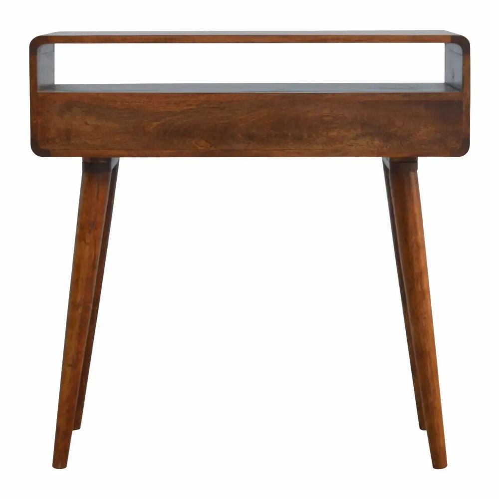 Consoles - Artisan Furniture Console Courbe en Châtaignier, 2 Tiroirs, 1 Fente Ouverte, Marron Foncé - ARTISAN FURNITURE