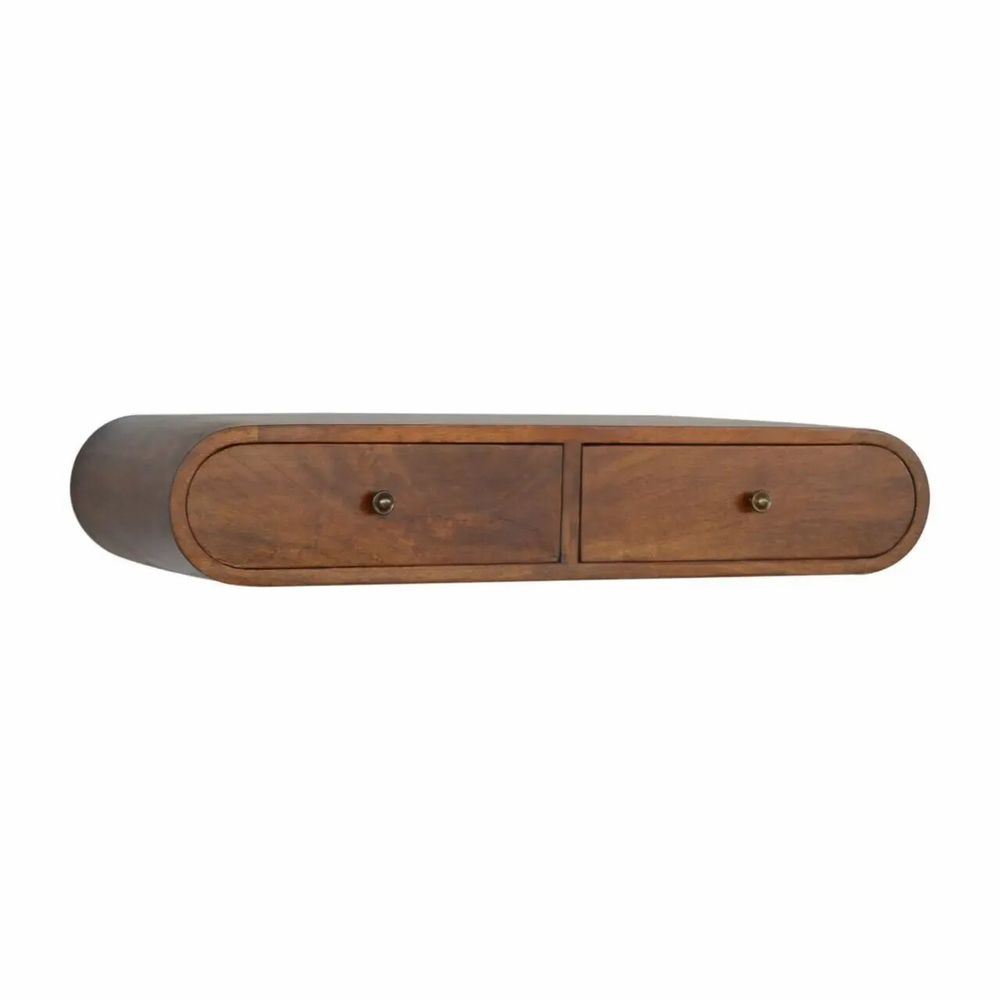 Consoles - Artisan Furniture Console Murale Flottante London en Châtaignier, 2 Tiroirs, Marron Foncé - ARTISAN FURNITURE