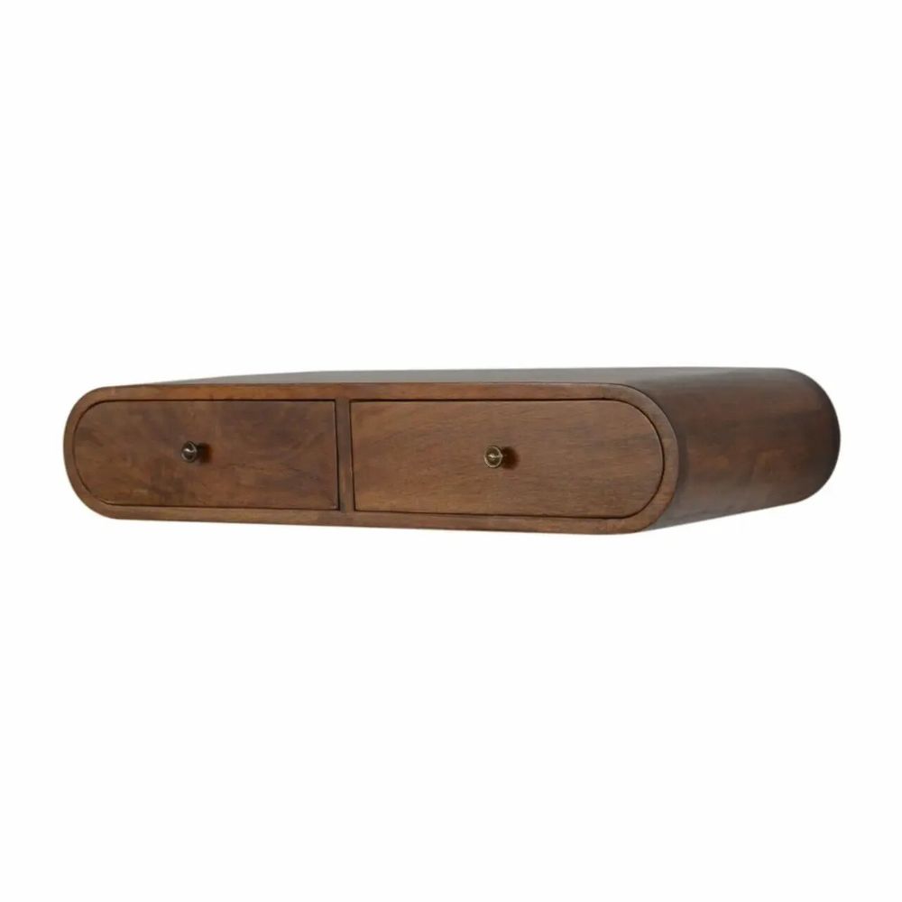 Consoles - Artisan Furniture Console Murale Flottante London en Châtaignier, 2 Tiroirs, Marron Foncé - ARTISAN FURNITURE