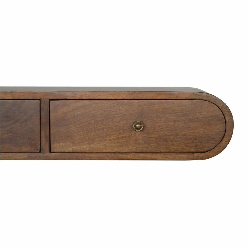 Consoles - Artisan Furniture Console Murale Flottante London en Châtaignier, 2 Tiroirs, Marron Foncé - ARTISAN FURNITURE