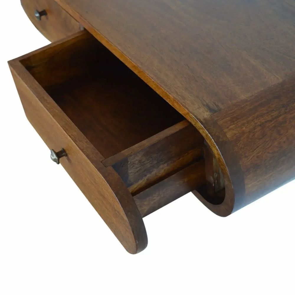 Consoles - Artisan Furniture Console Murale Flottante London en Châtaignier, 2 Tiroirs, Marron Foncé - ARTISAN FURNITURE