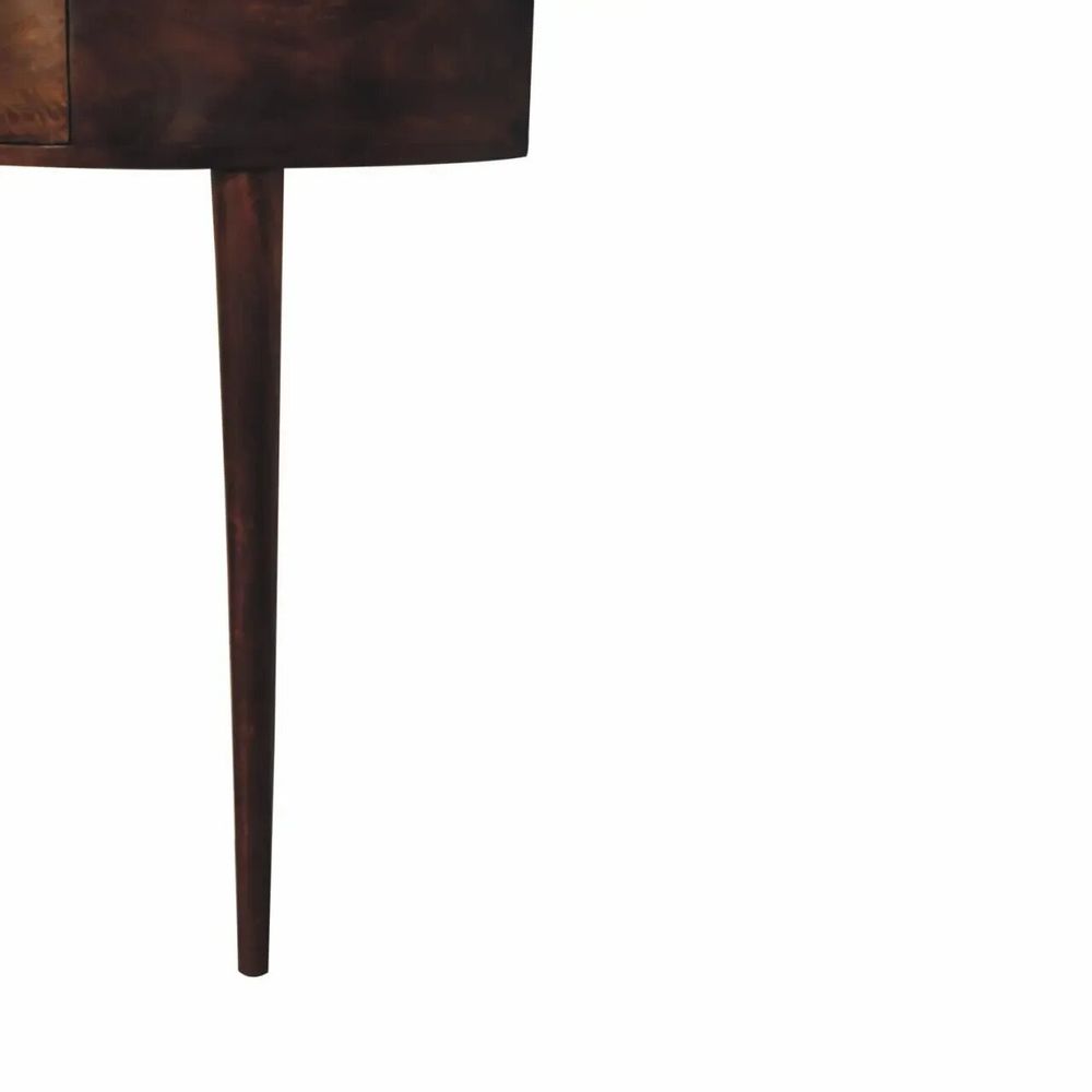 Console table - Artisan Furniture Solid Wood Backless Mounted Chestnut Console, 1 Drawer, Dark Brown - ARTISAN FURNITURE