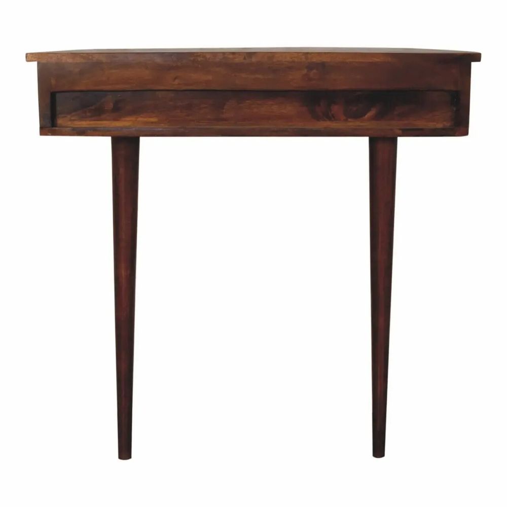 Console table - Artisan Furniture Solid Wood Backless Mounted Chestnut Console, 1 Drawer, Dark Brown - ARTISAN FURNITURE
