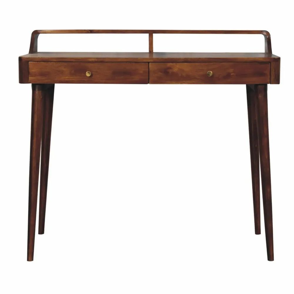 Consoles - Artisan Furniture Console surélevée en Châtaignier, 2 Tiroirs, Marron Foncé - ARTISAN FURNITURE