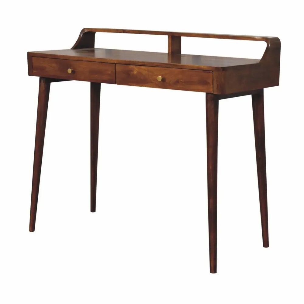 Consoles - Artisan Furniture Console surélevée en Châtaignier, 2 Tiroirs, Marron Foncé - ARTISAN FURNITURE