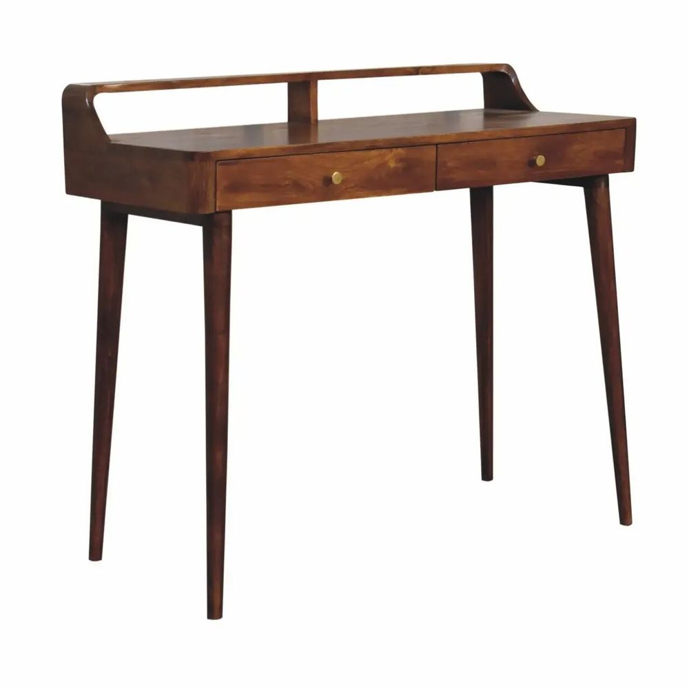 Consoles - Artisan Furniture Console surélevée en Châtaignier, 2 Tiroirs, Marron Foncé - ARTISAN FURNITURE