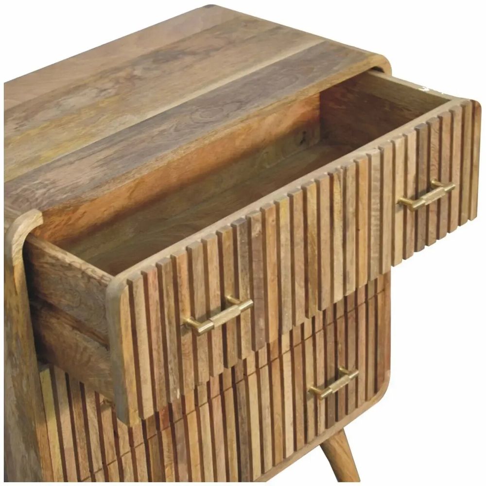Chiffonniers - Artisan Furniture en bois massif à rainures T-bar Commode, 3 Tiroirs, Marron - ARTISAN FURNITURE