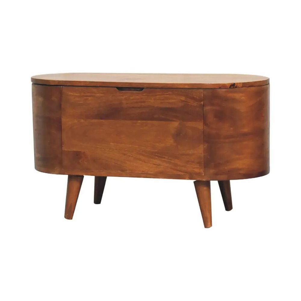 Storage boxes - Artisan Furniture Solid Wood Rounded Lid up Blanket Box, Chestnut, Brown - ARTISAN FURNITURE
