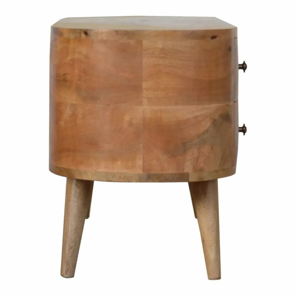 Meubles TV - Artisan Furniture en bois massif Arrondi Meuble TV, 4 Tiroirs, 2 Étagères, Marron - ARTISAN FURNITURE