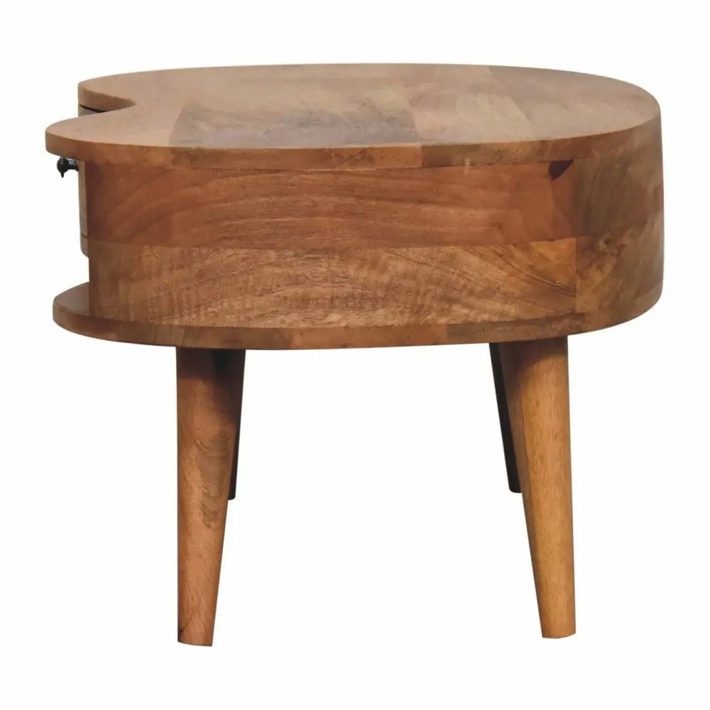 Tables basses - Artisan Furniture en bois massif Chêne clair Ondulé Table basse, 1 Tiroir et Niche ouverte, Beige - ARTISAN FURNITURE