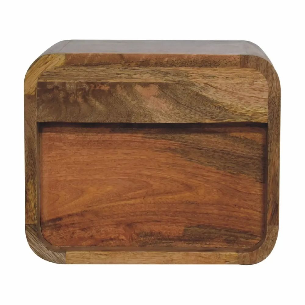 Tables de nuit - Artisan Furniture en bois massif Chêne clair Suspendu Table de chevet, Niche ouverte, Marron Clair - ARTISAN FURNITURE