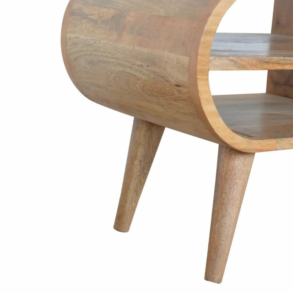 TV stands - Artisan Furniture Solid Wood London Media Unit, 2 Open Slots and 2 Drawers, Nordic Legs, Oak-ish, Brown - ARTISAN FURNITURE